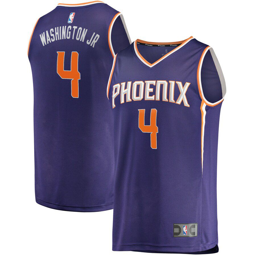Men Phoenix Suns #4 Duane Washington Jr Fanatics Branded Purple 2022-23 Fast Break Replica Player NBA Jersey->customized nba jersey->Custom Jersey
